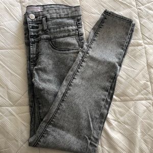 ✨ High Waisted Black Acid Wash Jeans